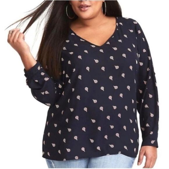 torrid Tops - Torrid Georgette Top Hot Air Balloons Torrid Sz 2 Navy Blue Plus Size